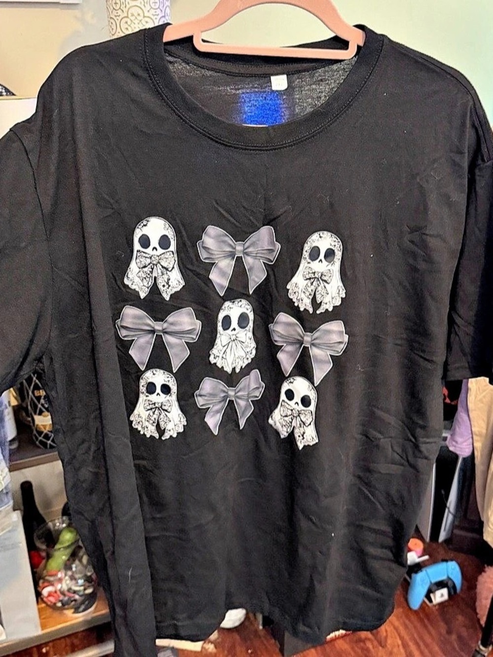 Skull Bow Graphic Tee Black 2XL